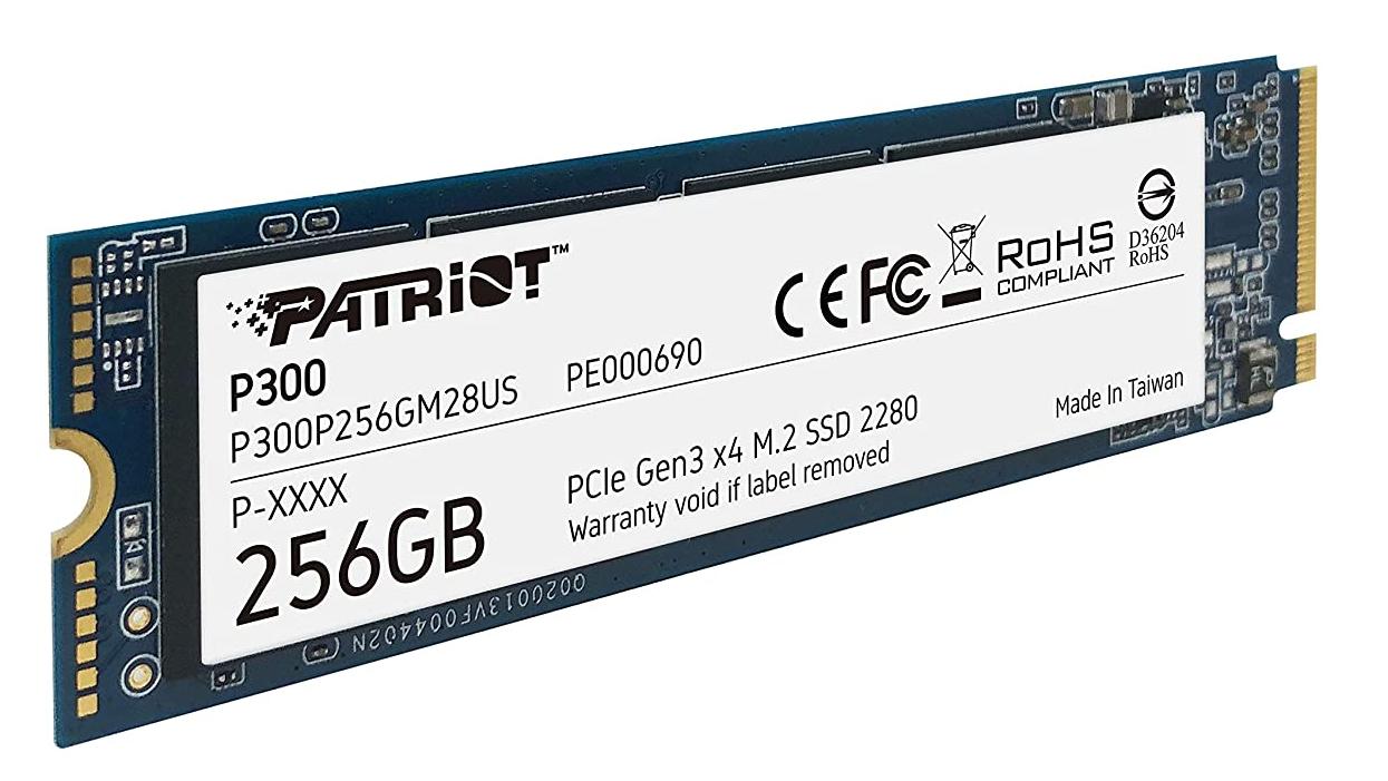 Твердотельный накопитель SSD	Patriot P300, [256 ГБ, M.2 2280 PCI-E, чтение: 1700 МБ/с, запись: 1100 МБ/с, TLC]