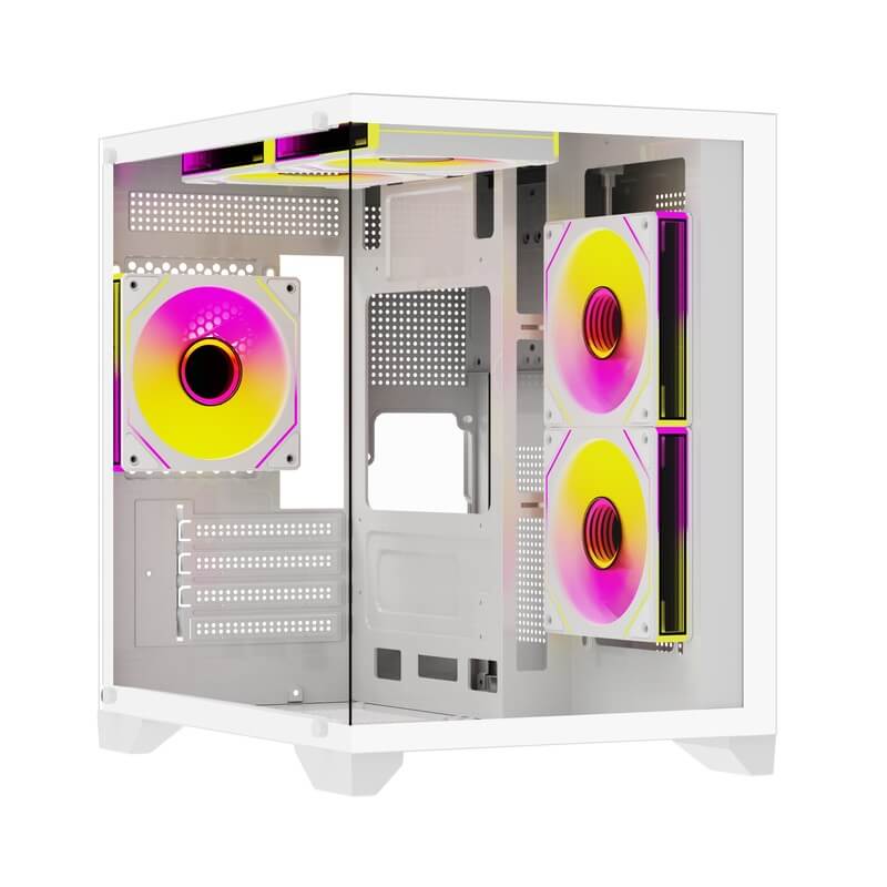 Корпус Wintek AQUABOX S05-W TG [Mini Tower, 5 x 120 мм ARGB, Белый]