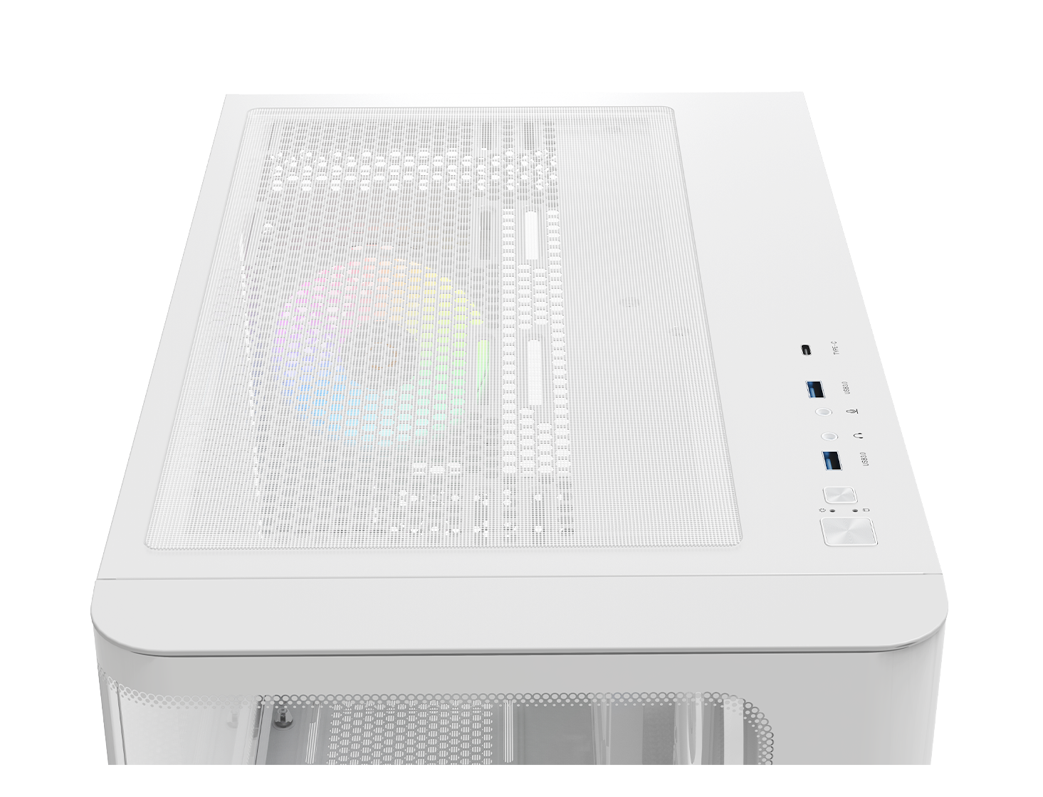 Корпус Ocypus Iota C50 Curve ARGB (Iota-C50-WHD300CD-GL) [Mini Tower, 3 x 120 мм, белый]