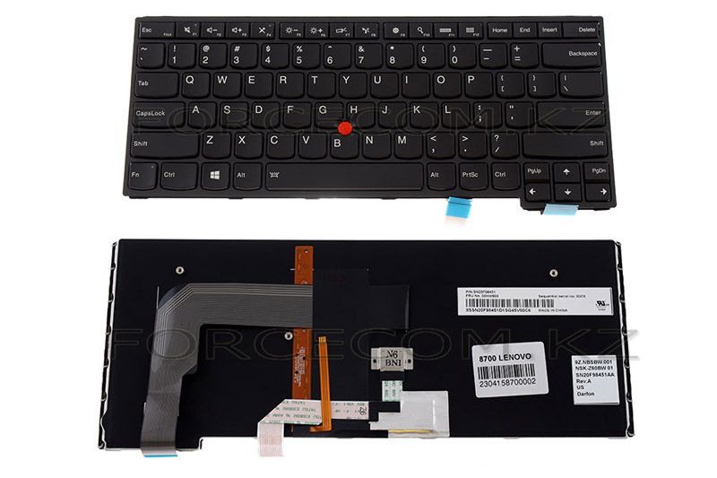 Клавиатура для ноутбука Lenovo Yoga 14, ENG, подсветка, черная