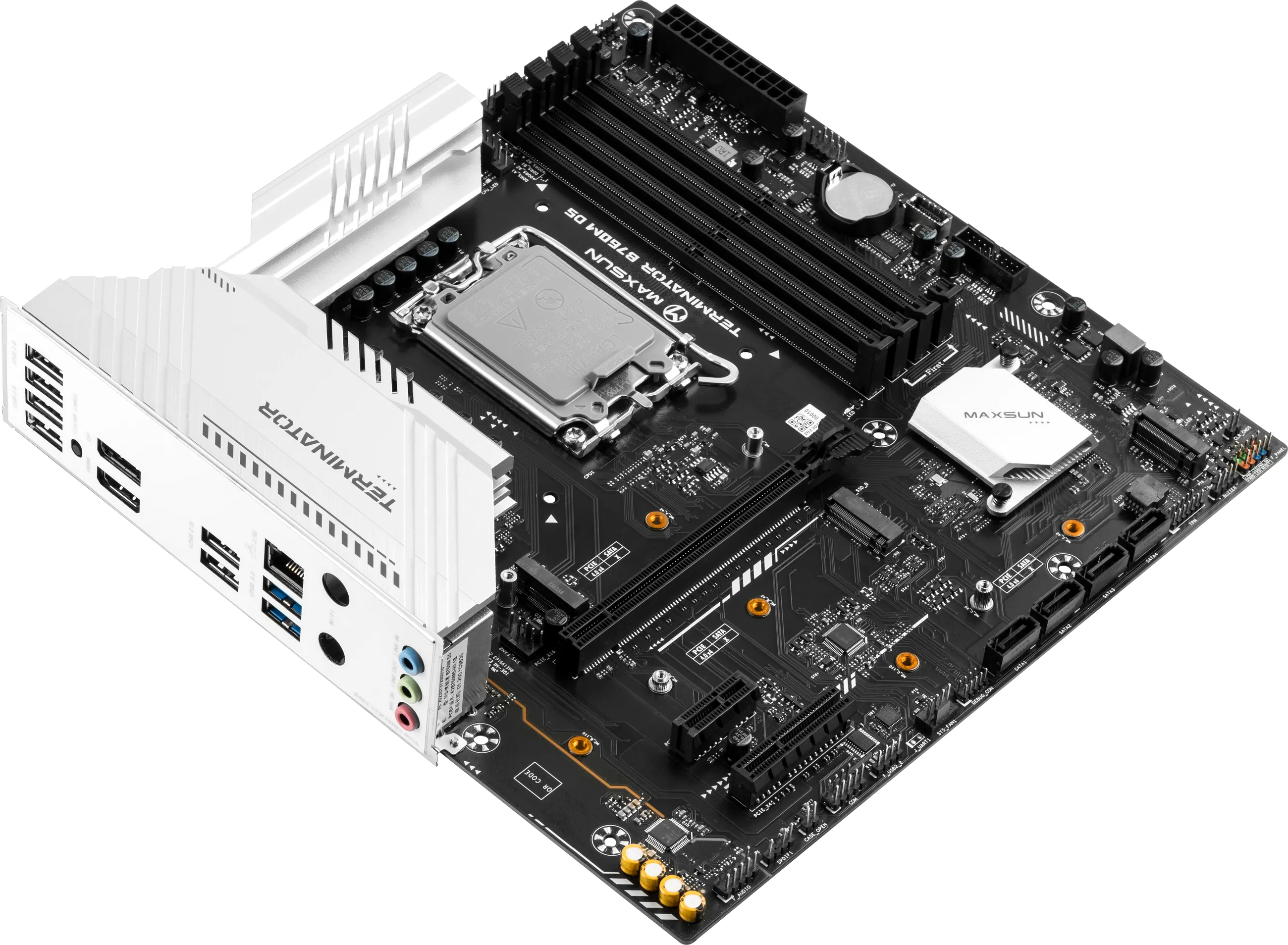 Материнская плата Maxsun Terminator B760M D5 V2 [LGA 1700, Intel B760, 4xDDR 5, 3xM.2, 1xPCI-E x16, Micro-ATX]