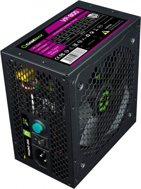 Блок питания ПК GameMax VP-800, [800 Вт, 6x SATA, 2x 6+2 pin PCIe, 1x 4+4 pin CPU]