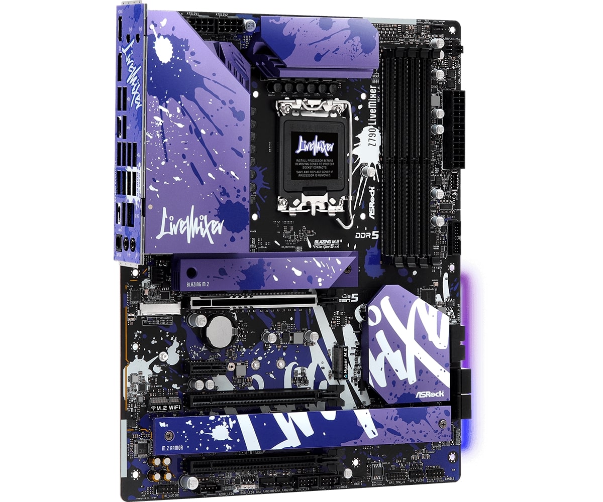Материнская плата ASRock Z790 LIVEMIXER [LGA 1700, Intel Z790, 4xDDR 5, 5xM.2, 3xPCI-E x16, Standard-ATX]