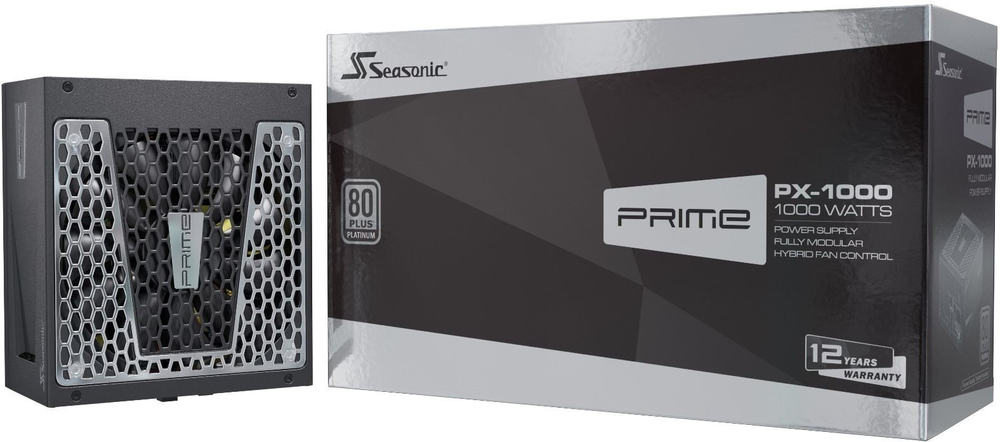 Блок питания Seasonic Prime PX-1000 (SSR-1000PD), [1000 Вт, 80 PLUS Platinum, 12x SATA, 8x 6+2 pin PCIe, 2x 4+4 pin CPU, EPS12V]