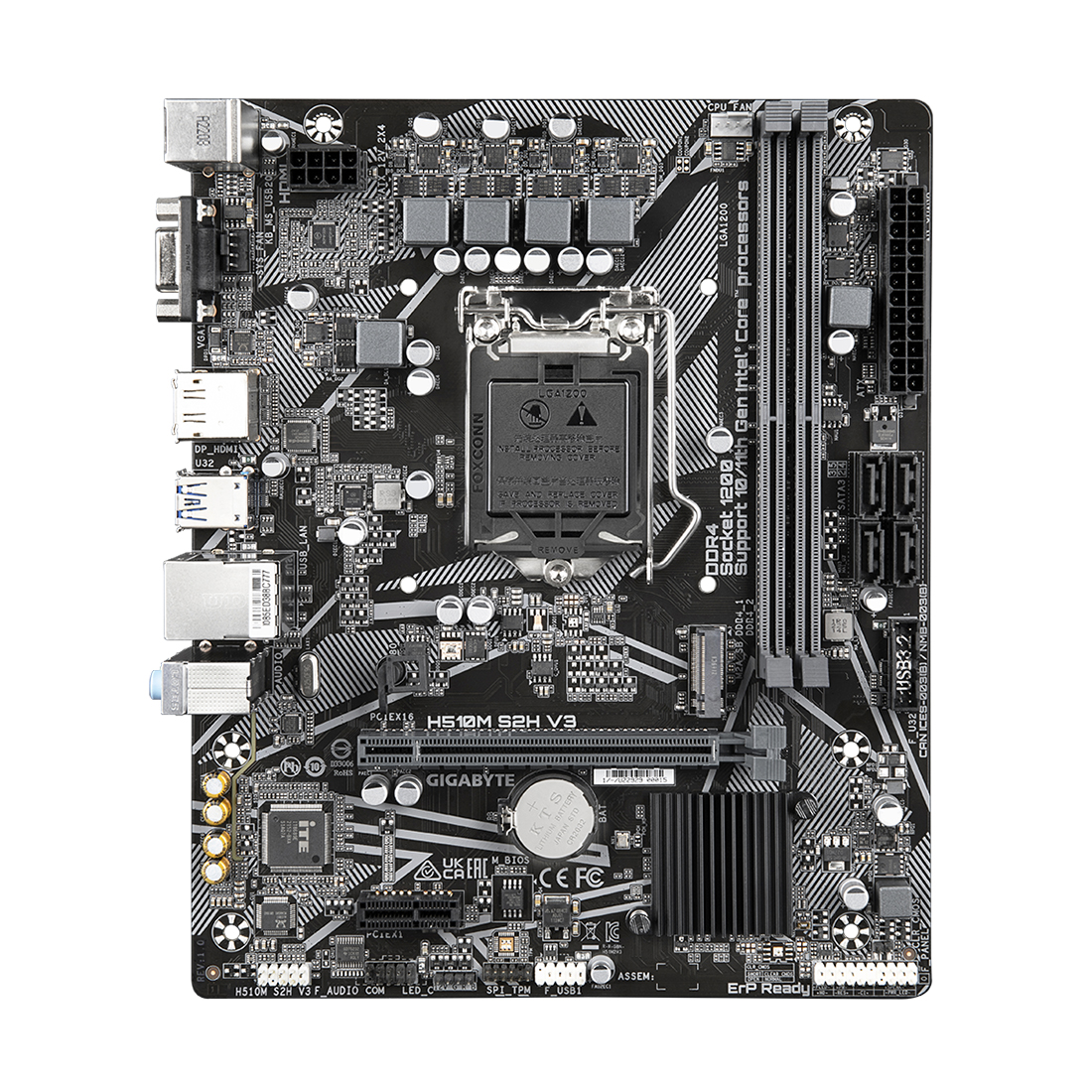 Материнская плата Gigabyte H510M S2H V3 [LGA 1200, Intel H470, 2xDDR 4, 1xM.2, 1xPCI-E x16, Micro-ATX]