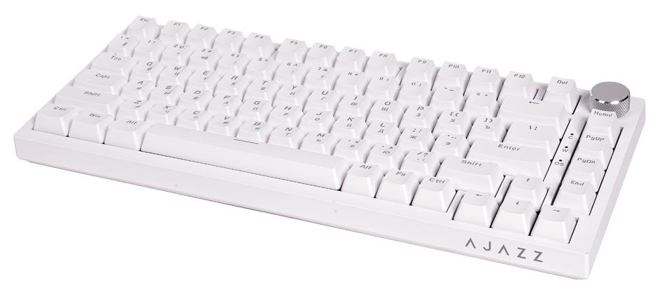 Клавиатура Ajazz AK820 [механическая, проводная, голубая подсветка, Blue, белая]