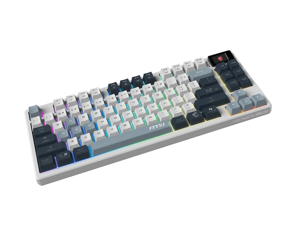 Клавиатура MSI FORGE GK600 TKL W SKY [механическая, проводная + беспроводная, RGB подсветка, белая]