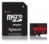Карта памяти Apacer AP64GMCSX10U5-R, 64 GB/ Class 10/ U1/ с адаптером - купить по цене 3 260 тг. в интернет-магазине Forcecom.kz
