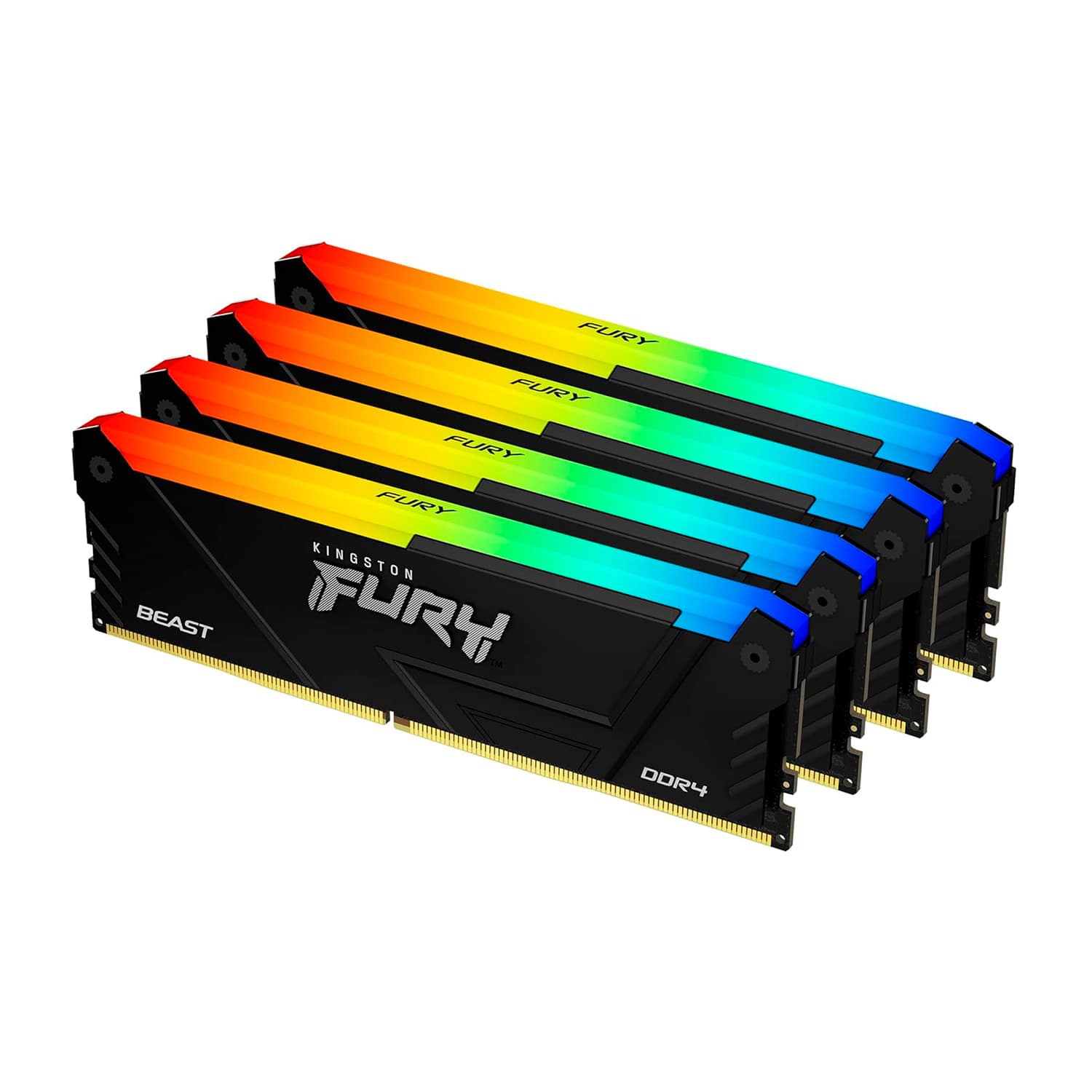 Комплект оперативной памяти Kingston Fury Beast RGB, KF432C16BB2AK4/32 [32 ГБ DDR 4, 3200 МГц, 1.35 В, KIT]