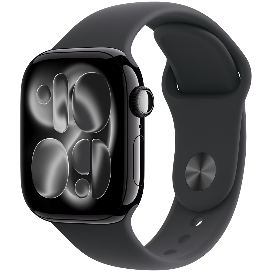 Apple Watch Series 11 GPS 42mm (MEQU4RK/A) Jet Black Aluminium Case with Black Sport Band - M/L,Model A3331