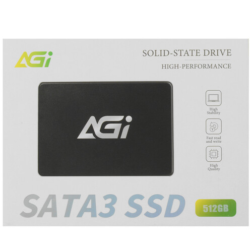 SSD-накопитель AGI AI178 (AGI512G17AI178-CB) [512 ГБ, 2.5", SATA III, 530/480 МБ/с]