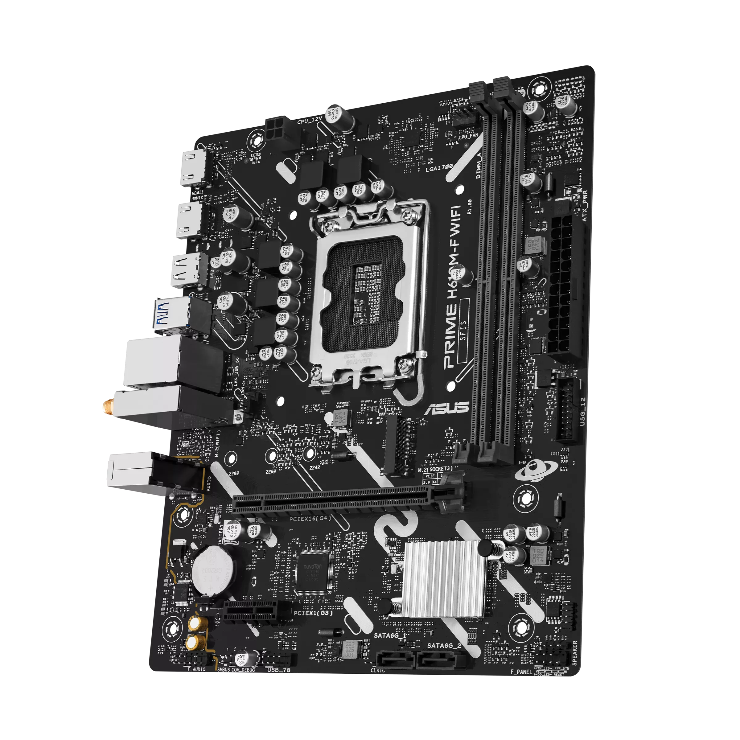 Материнская плата Asus PRIME H610M-F WIFI [LGA 1700, Intel H610, 2xDDR 5, 1xM.2, 1xPCI-E x16, Micro-ATX]
