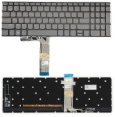 Клавиатура для ноутбука Lenovo IdeaPad 5/ 15 G2/ 15 g3/ V17 G2-ITL, RU, подсветка, без рамки, серая