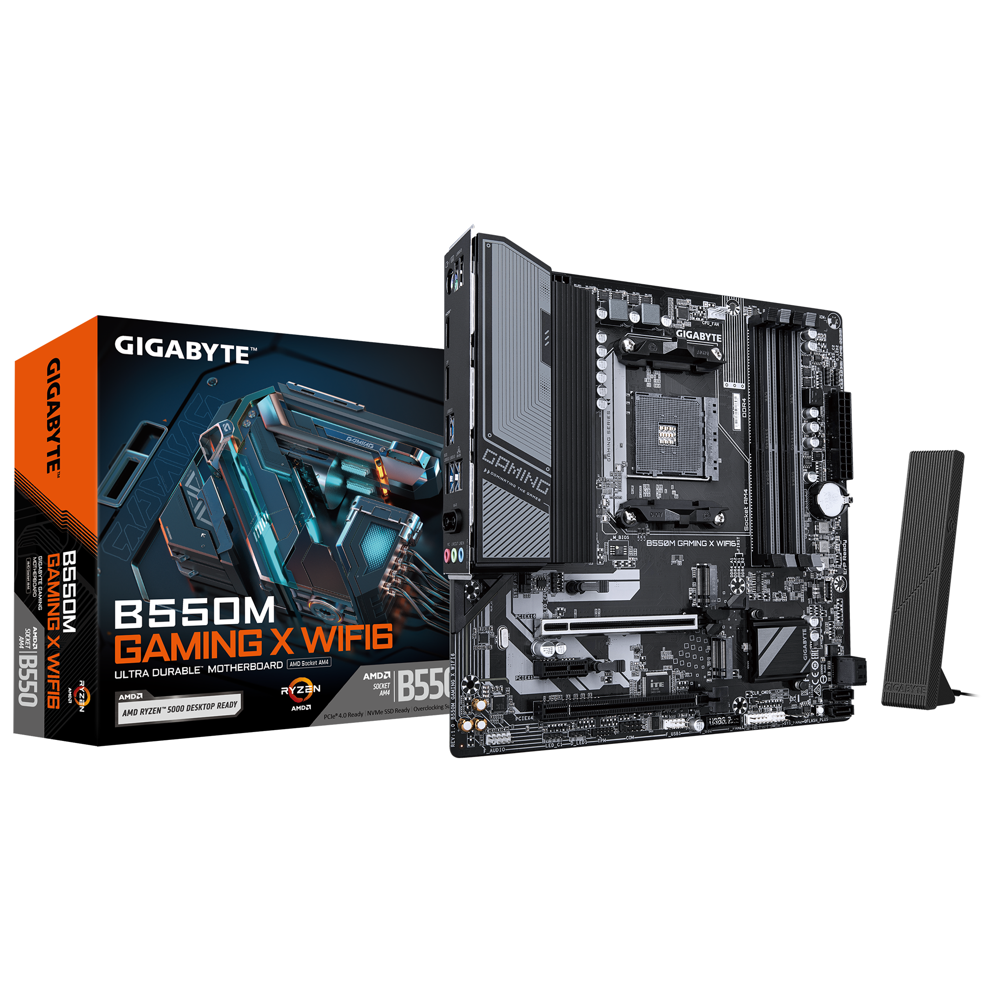 Материнская плата Gigabyte B550M GAMING X WIFI6 [AM4, AMD B550, 4xDDR 4, 2xM.2, 2xPCI-E x16, Micro-ATX]