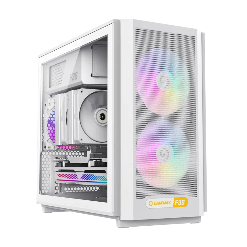 Корпус GameMax F36 WH White (1116-4036R0010) [Midi Tower, 2 x 140x140 мм, белый]