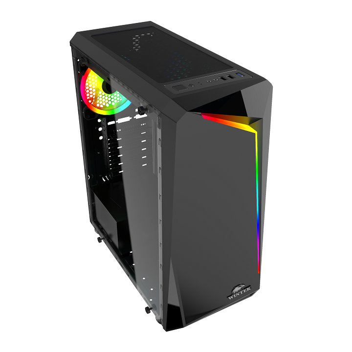 Корпус Wintek Crystal D533-B TG [Midi Tower, 1 x 120 мм, Черный]