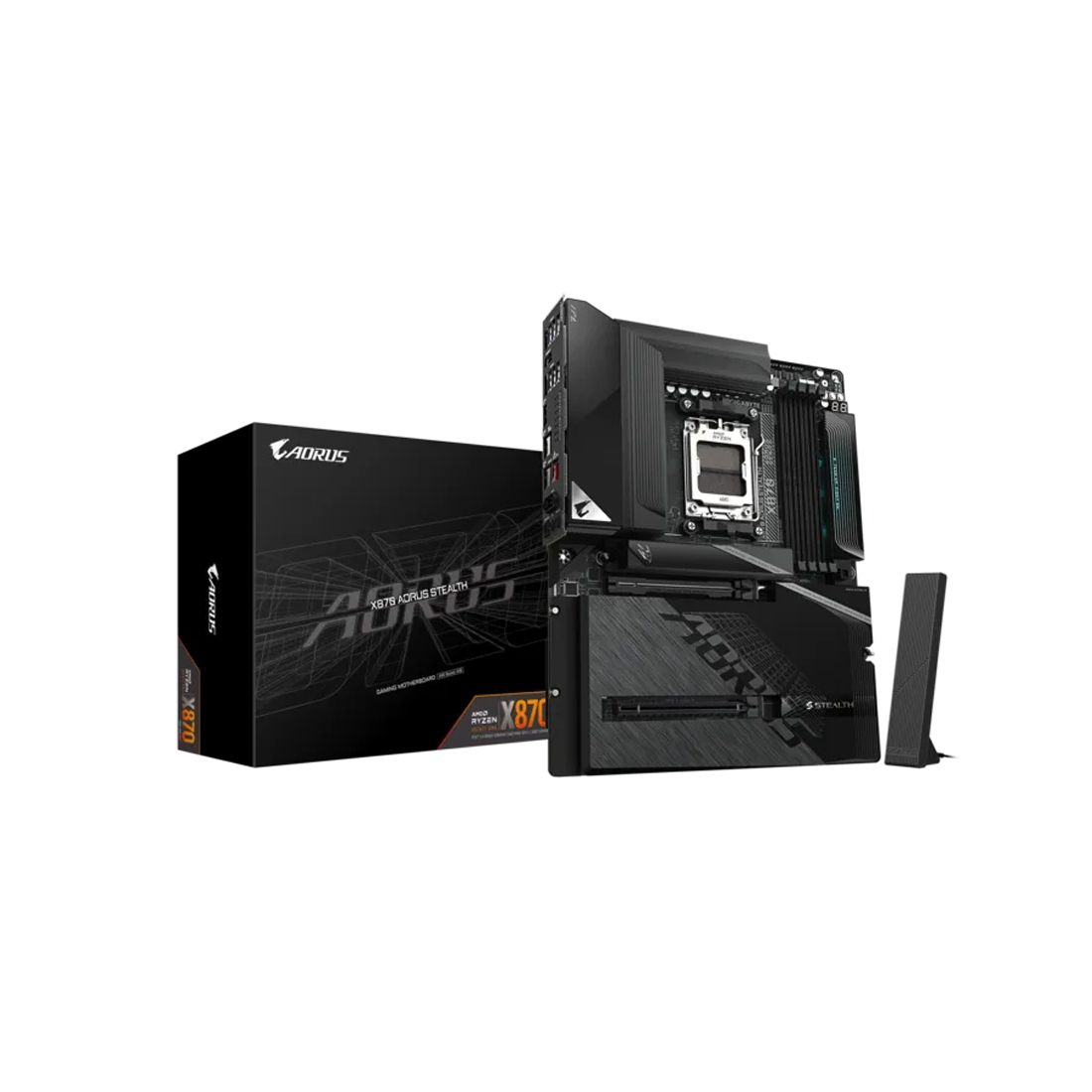 Материнская плата Gigabyte X870 AORUS STEALTH [AM5, AMD X870, 4xDDR 5, 4xM.2, 2xPCI-E x16, Standard-ATX]