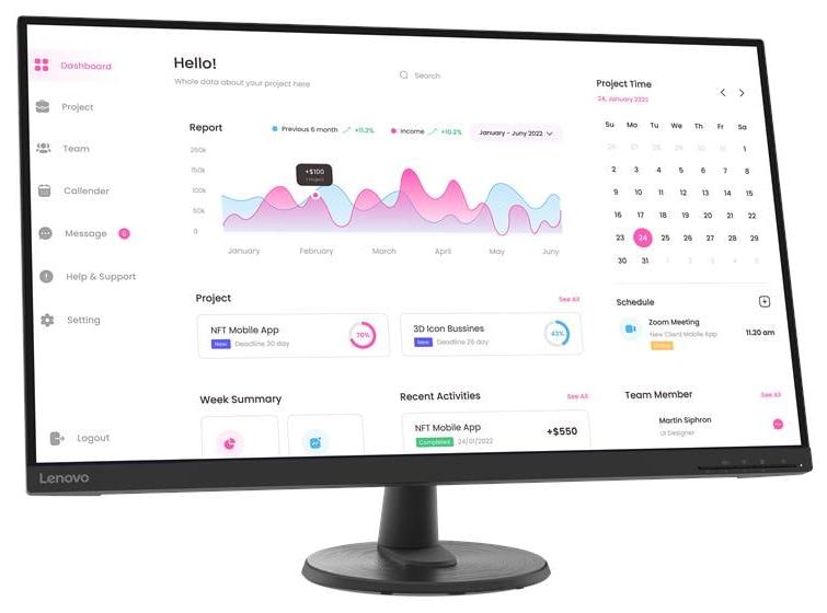 Монитор Lenovo D32-40 (66FCGAC2EU) [31.5", VA, 1920x1080, 75 Гц, 4 мс, HDMI, DisplayPort]