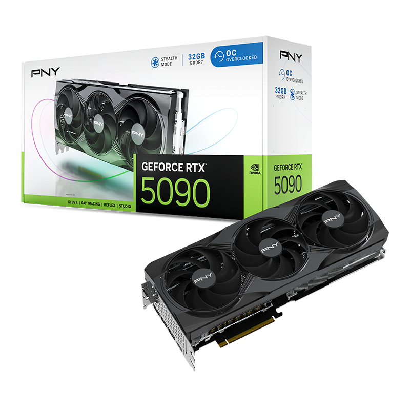 Видеокарта PNY GeForce RTX 5090 OC (VCG509032TFXPB1-O) [32 ГБ, GDDR7, 512 бит, HDMI, DisplayPort (3 шт)]