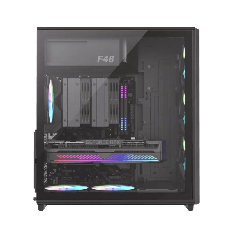 Корпус GameMax F46 BK (1116-4046R0002) [Midi Tower, 3 x 120x120 мм, черный]