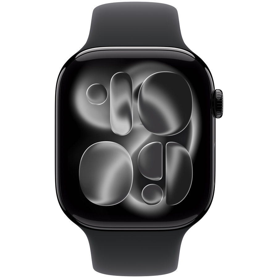 Apple Watch Series 11 GPS 46mm (MEUX4RK/A) Jet Black Aluminium Case with Black Sport Band - M/L, Model A3333, черный
