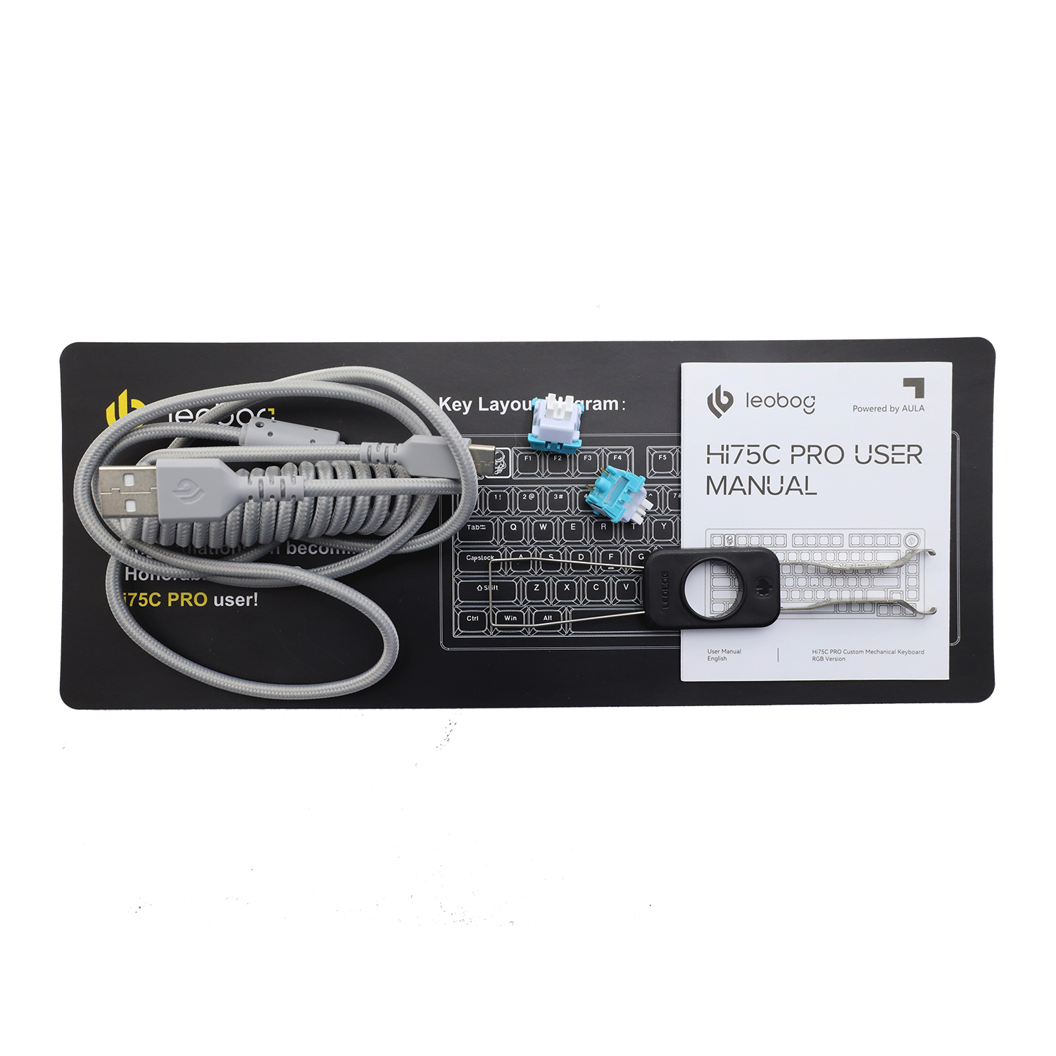 Клавиатура Aula Hi75C Pro [механическая, проводная + беспроводная, RGB подсветка, белая]