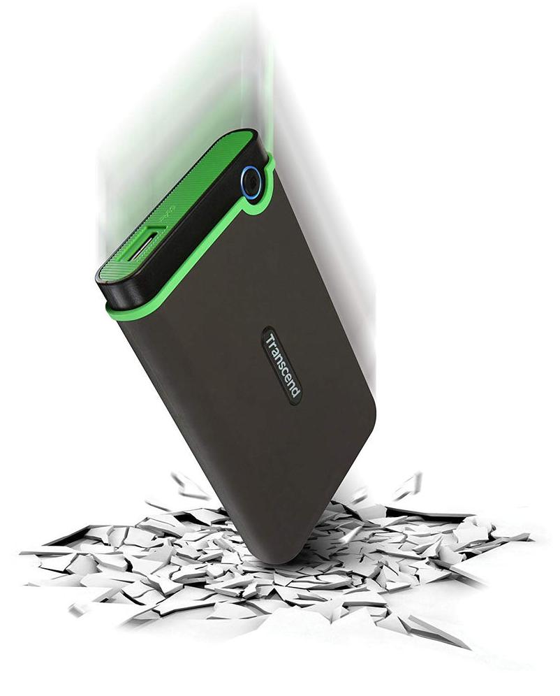 Внешний жесткий диск 2.5", 1 TB, Transcend, Store Jet TS1TSJ25M3S, USB 3.0, черно-зеленый