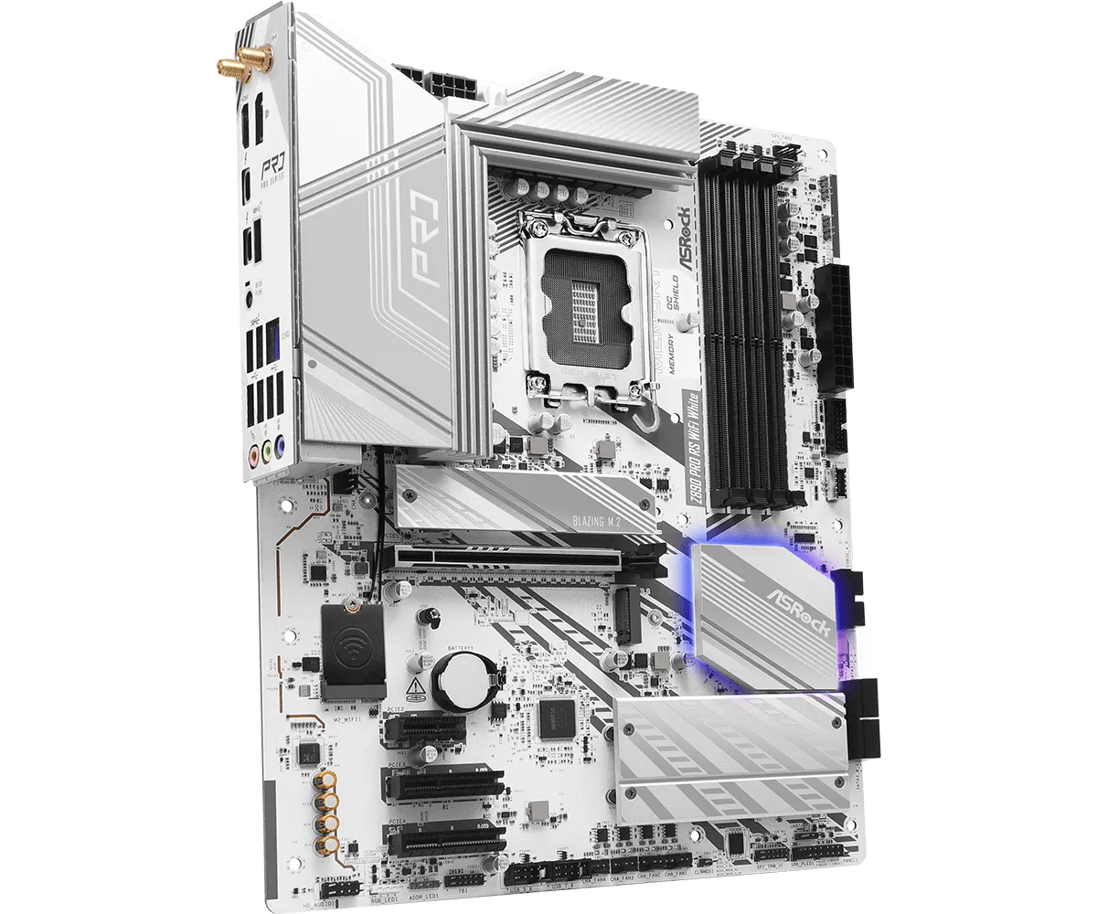 Материнская плата ASRock Z890 PRO RS WIFI WHITE [LGA 1851, Intel Z890, 4xDDR 5, 4xM.2, 1xPCI-E x16, Standard-ATX]