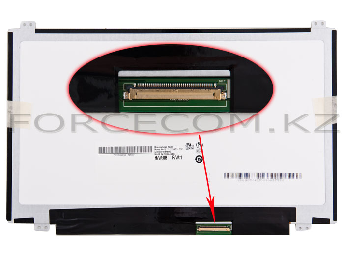 ЖК экран для нетбука 11.6" AU Optronics, B116XW03, V.2, WXGA 1366x768 ...