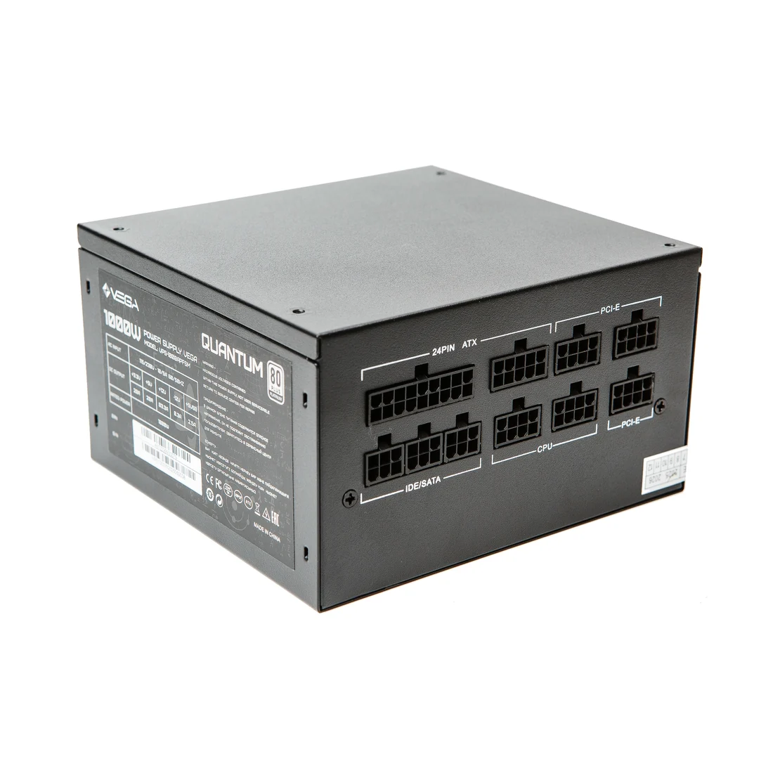 Блок питания Vega Quantum +Platinum 1000w (VPS-1000APFSM) [1000 Вт, 80 PLUS Platinum, 6x SATA, 3 x 6+2 pin PCIe, 2x 4+4 pin CPU, ATX]