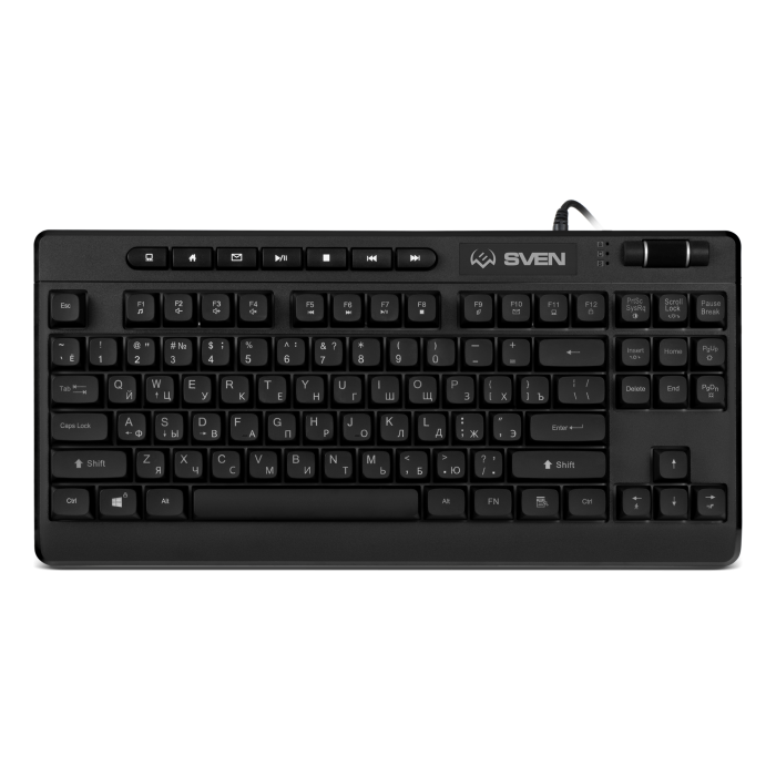 Клавиатура SVEN KB-G8200 [Мембранная, проводная, клавиш - 95, подсветка, черная]