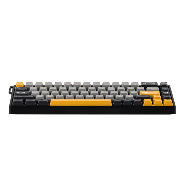 Клавиатура Aula WIN68 (WIN68HE MAX Dark Grey+Light Grey+Yellow) [Механическая, проводная, клавиш - 68, подсветка, черная]