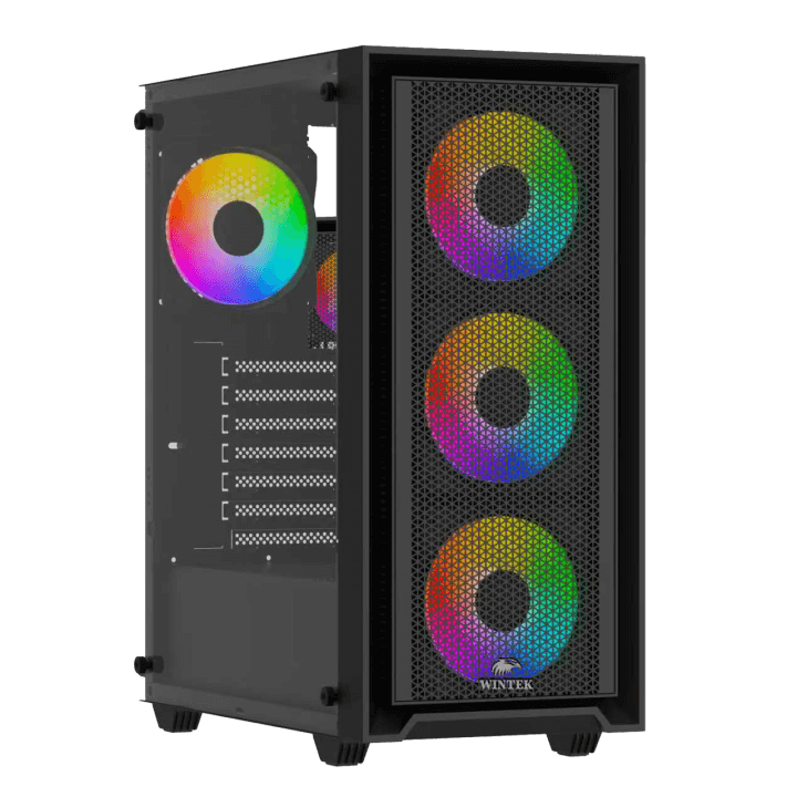 Корпус Wintek Apollo 802-B-M TG [Midi Tower, 3x 120 мм ARGB, черный]