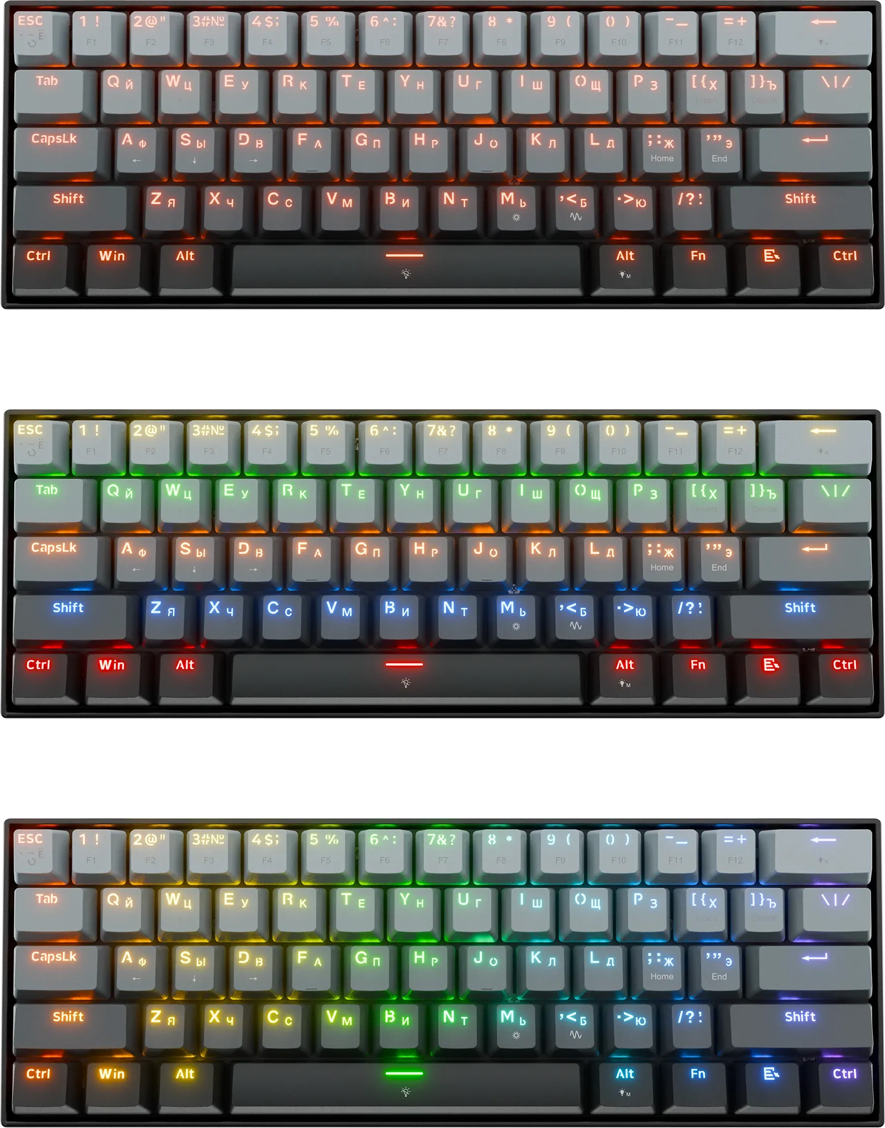 Клавиатура Redragon Fizz RT (72300) [механическая, проводная, RGB подсветка, Redragon magnetic, черная]