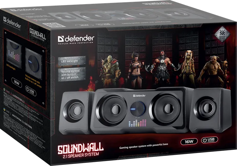Акустическая система Defender Soundwall, Черный (65214)