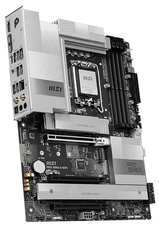 Материнская плата MSI PRO Z890-A WIFI [LGA 1851, Intel Z890, 4xDDR 5, 4xM.2, 3xPCI-E x16, Standard-ATX]
