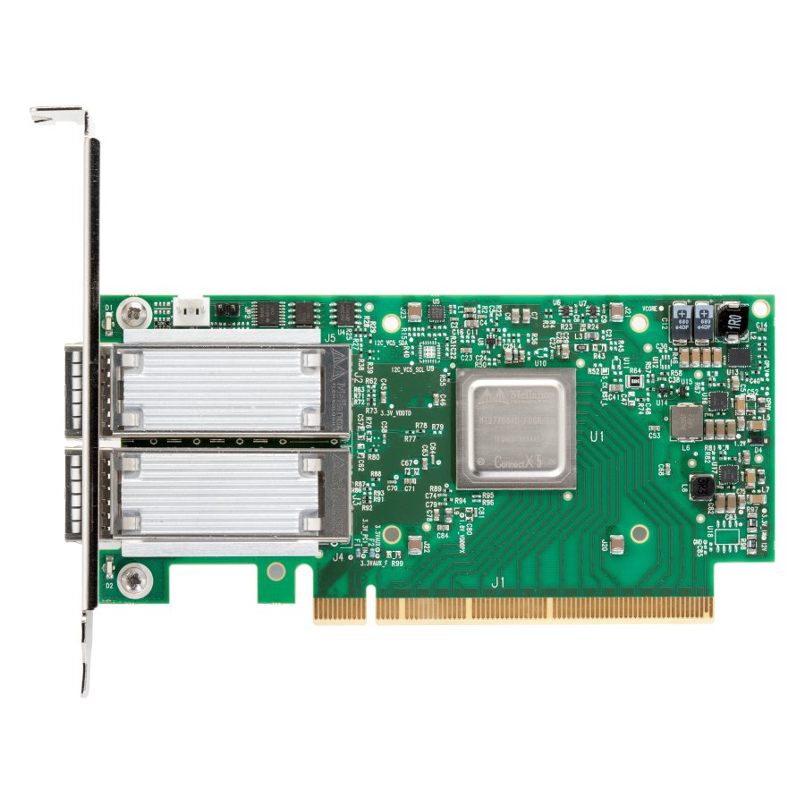 Плата сетевого контроллера MELLANOX MCX556A-ECAT Адаптер MCX556A-ECAT ConnectX-5 VPI adapter card, EDR IB (100Gb/s) and 100GbE, dual-port QSFP28, PCIe3.0 x16, tall bracket, ROHS R6
