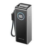 Универсальное зарядное устройство EcoFlow RAPID 25К (EF-RAPID25K100W-S-EU), 25,000mAh, 170W, 100W Built-In Cable с кабелем, серебристый