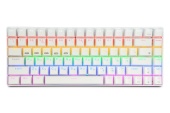 Клавиатура USB, Gembird KBW-G520L, механическая, проводная + беспроводная, подсветка, белый