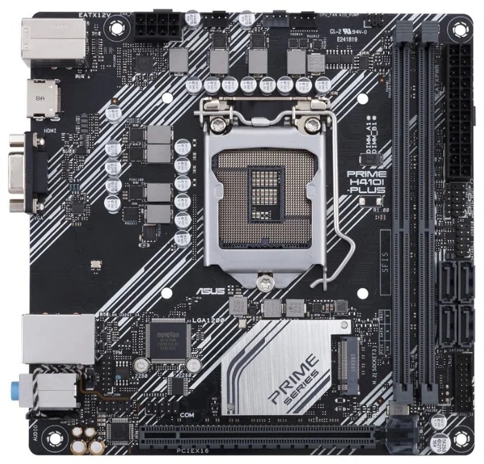 Материнская плата ASUS PRIME H410I-PLUS, LGA 1200/ 2x DDR4/ 4x SATA3/ 1x M.2/ mITX
