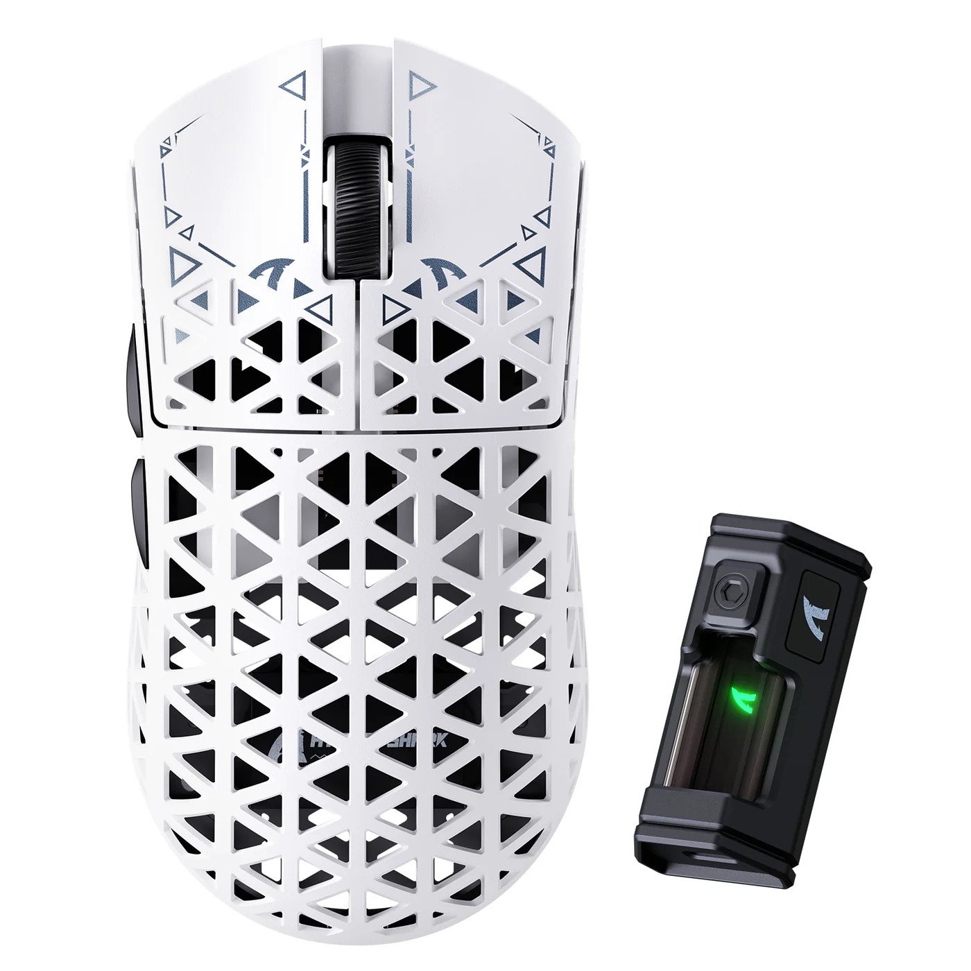 Мышь Attack Shark R5 Ultra White, PAW3950MAX, 42000 DPI, 2.4/BT/Wired, 100 Million Clicks, 39±3g