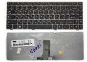 Клавиатура для ноутбука Lenovo IdeaPad Z370/ Z470, RU, сереневая рамка, черная