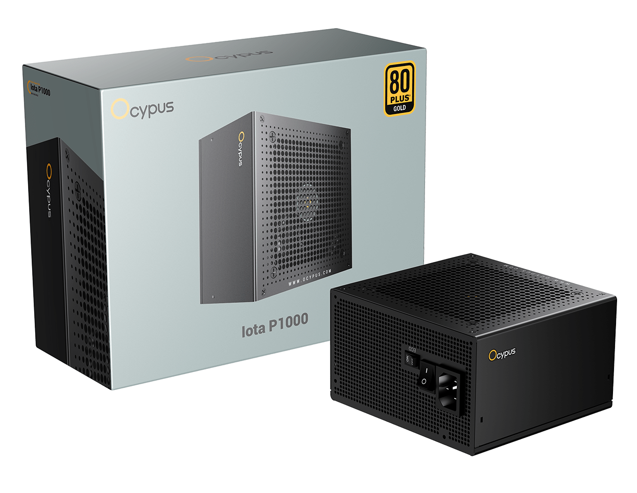 Блок питания Ocypus Iota P1000 (Iota-P1000-G1FFBK024X-EU) [1000 Вт, 80 PLUS Gold, 8x SATA, 1 x 16 pin (12VHPWR), 3 x 6+2 pin PCIe, 2x 4+4 pin CPU, ATX]
