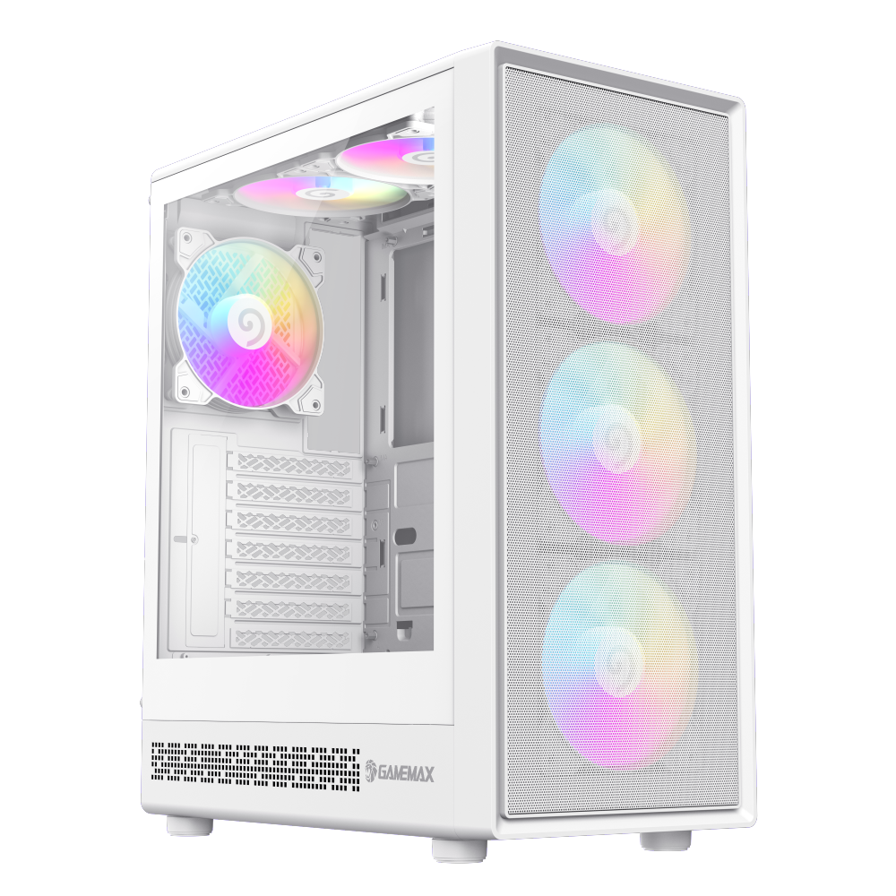 Корпус GameMax Storm 2 AW White (1115-3803R0007) [Midi Tower, 3 x 120 мм, белый]