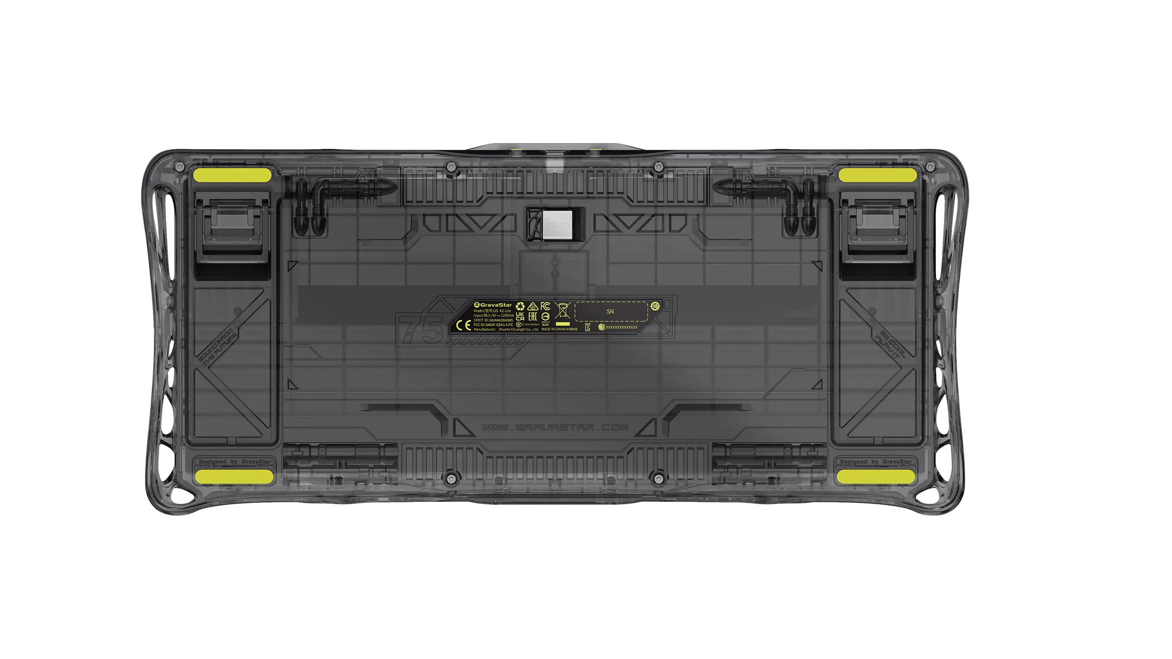 Клавиатура Gravastar Mercury K1 Lite Transparent Black [Механическая, беспроводная, клавиш - 80, подсветка, черная]