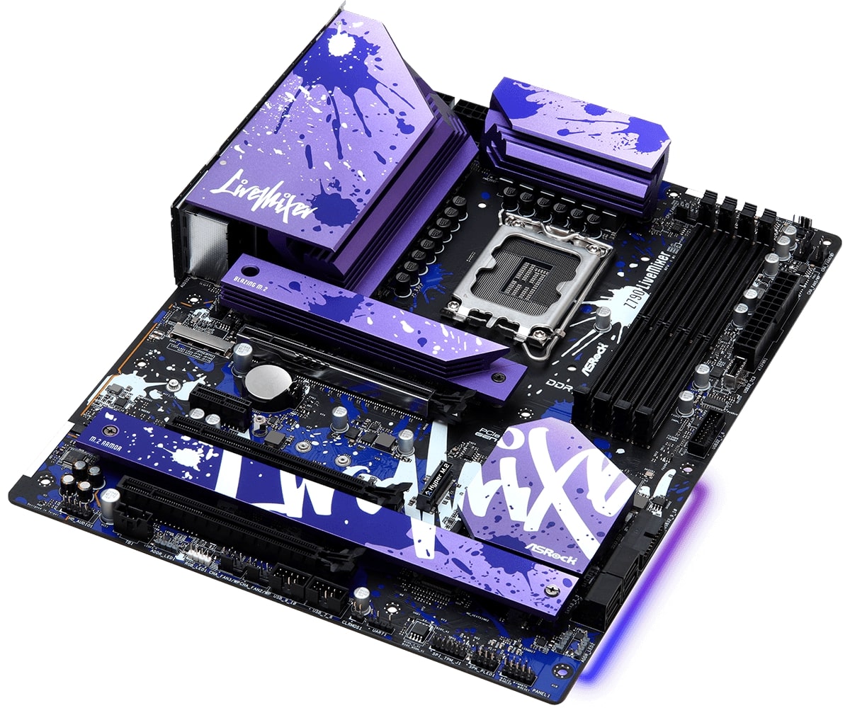 Материнская плата ASRock Z790 LIVEMIXER [LGA 1700, Intel Z790, 4xDDR 5, 5xM.2, 3xPCI-E x16, Standard-ATX]