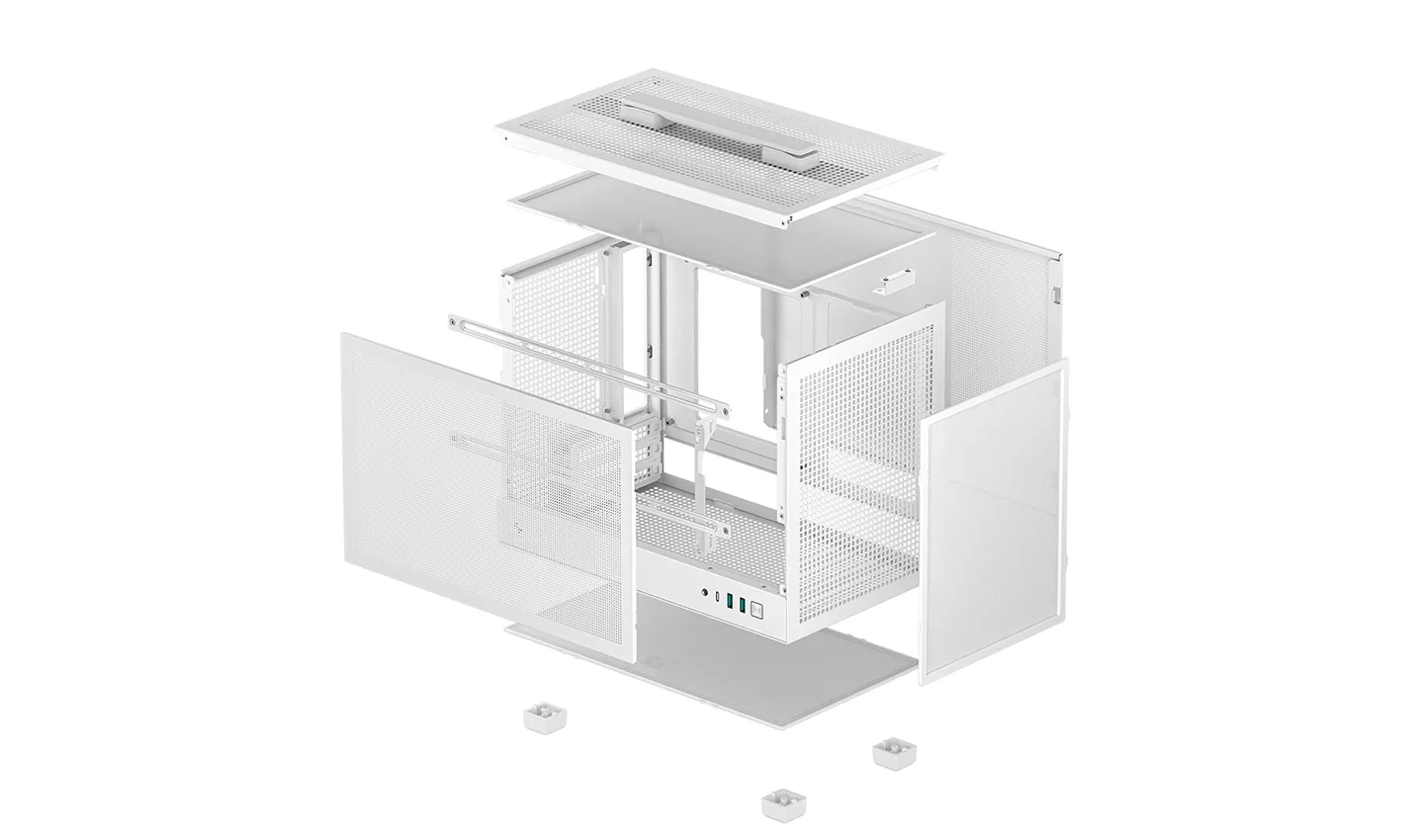 Корпус DeepCool CH160 MESH WH (R-CH160-WHNMI0-G-1) [SFF, Без вентиляторов, белый]