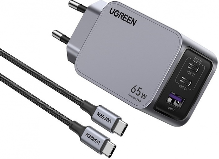 Зарядное устройство Ugreen X755 (25871) Nexode Pro 65W/ 2*USB-C/1*USB-A/ GaN Tech Fast Charger