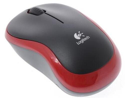 Мышь Logitech M185 Wireless Черно-красный [беспроводная, светодиодная, 1000 DPI]