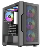 Корпус 1stPlayer T7-P (T7-P-BK-4F7) [Midi Tower, 4 x 12 см, черный]